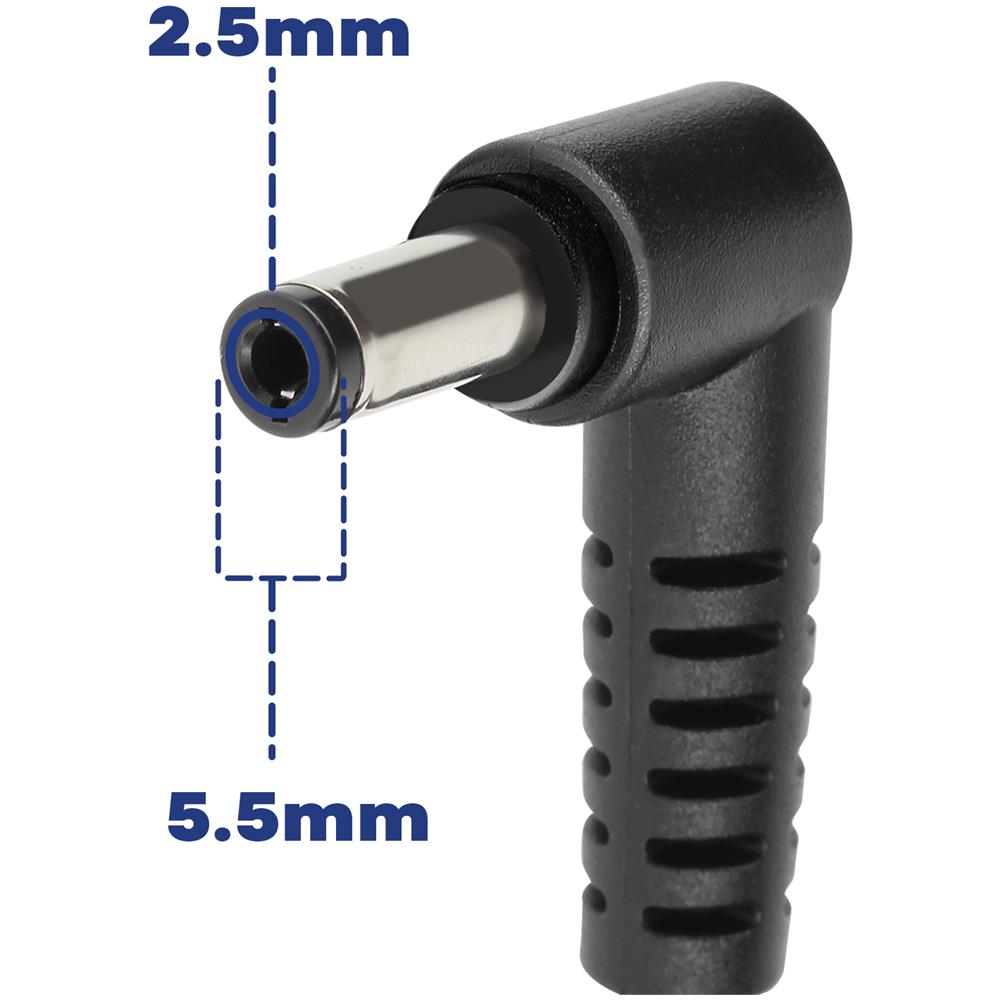 Akyga Caricabatterie Da Muro Per Pc Portatile 90w Connettore 5,5 X 2,5 Mm, Nero