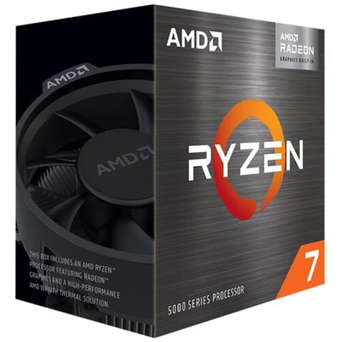 AMD Processore Ryzen 7 5700G (Zen3) 8 Core 3.8 GHz Socket AM4 Boxato Moltiplicatore Sbloccato (Dissipatore Incluso)
