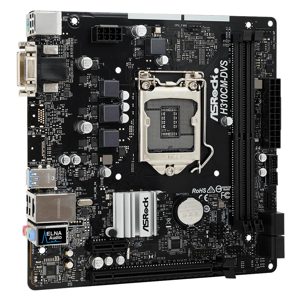 ASROCK Scheda Madre H310CM-DVS Socket LGA 1151 Chipset Intel H310 ATX