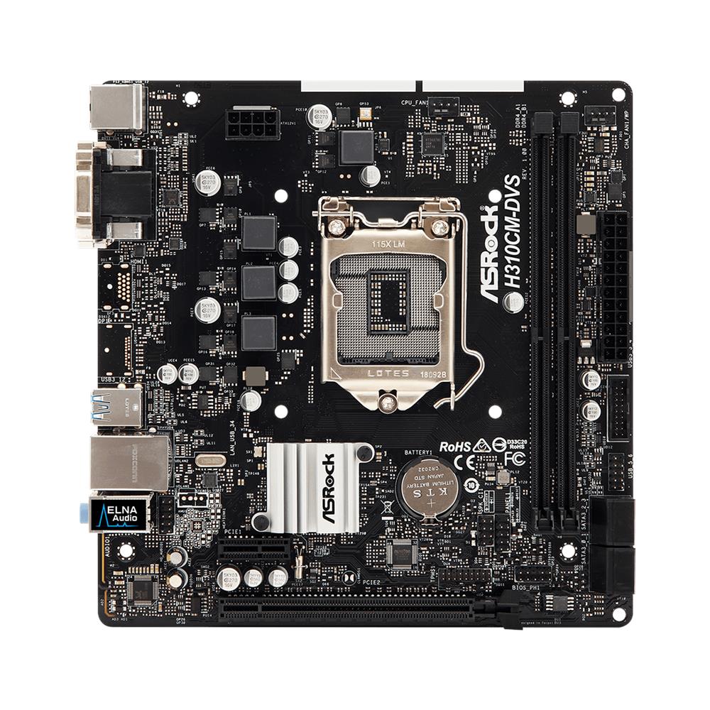 ASROCK Scheda Madre H310CM-DVS Socket LGA 1151 Chipset Intel H310 ATX