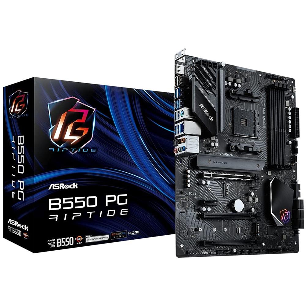 ASROCK Scheda Madre B550 PG Riptide Socket AM4 Chipset B550 ATX