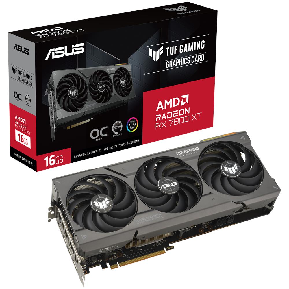 ASUS AMD Radeon RX7800XT 16 GB GDDR6 PCI E 4.0 3 x DisplayPort / 1 x HDMI TUF Gaming