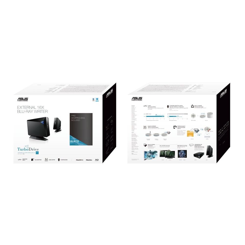 ASUS Masterizzatore Esterno Nero Retail 90DD01L0-M69000