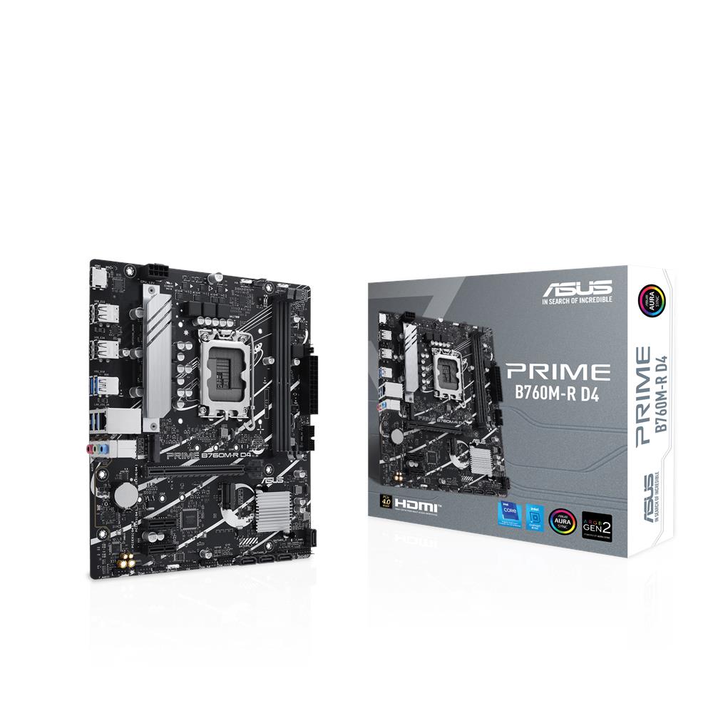 ASUS Scheda Madre PRIME B760M-R D4 Socket LGA1700 Chipset Intel B760 microATX