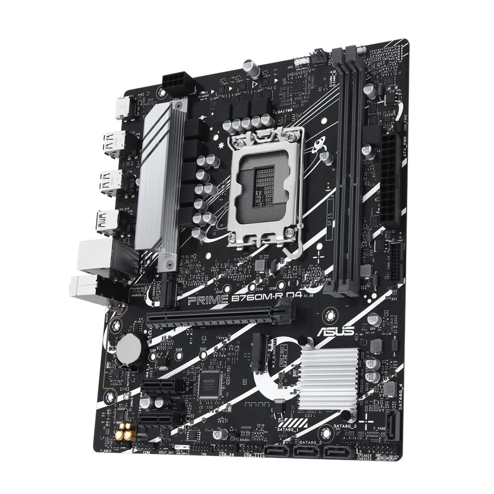 ASUS Scheda Madre PRIME B760M-R D4 Socket LGA1700 Chipset Intel B760 microATX