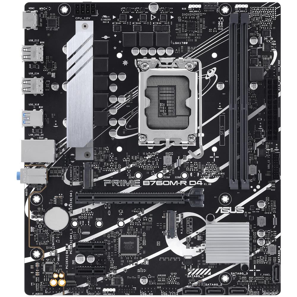 ASUS Scheda Madre PRIME B760M-R D4 Socket LGA1700 Chipset Intel B760 microATX