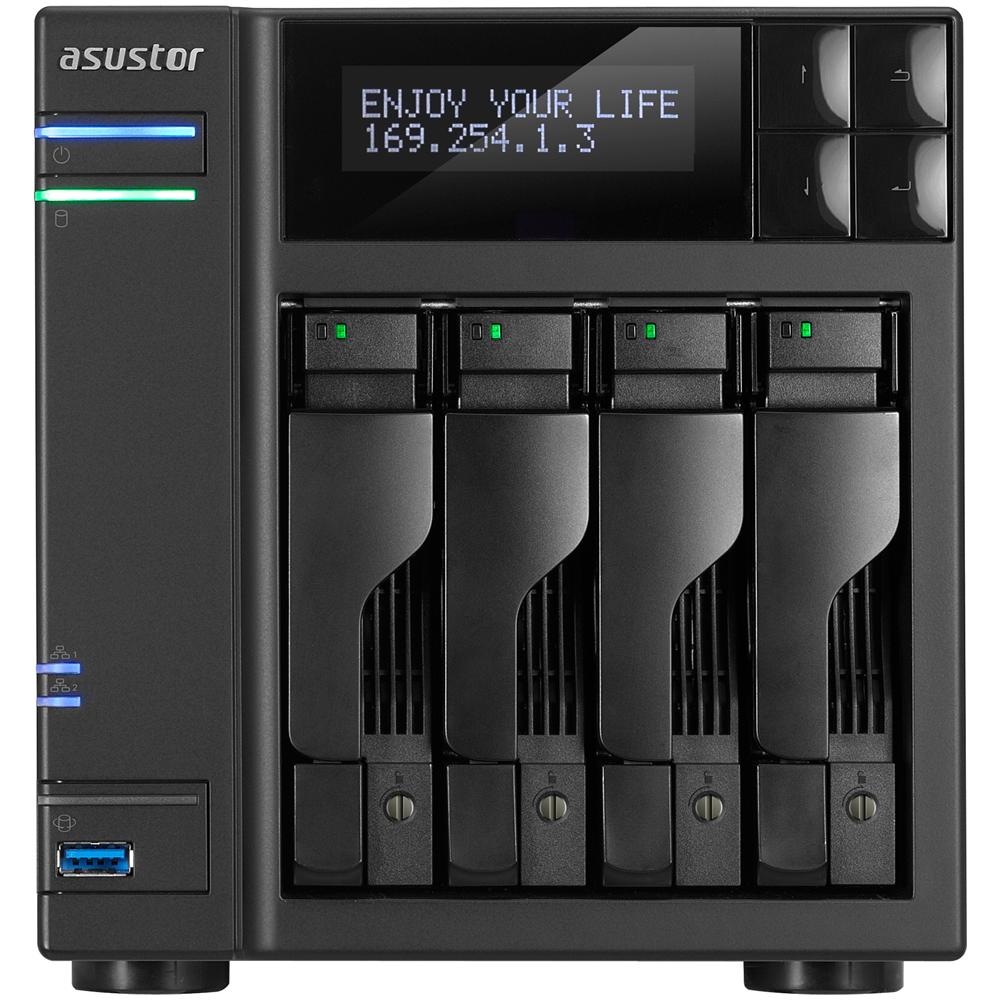 ASUSTOR AS7004T As-7004t 4-Bay Nas, Intel I3 3.5 Ghz Dual-C. , 2gb Ddr3, Gbex2, Hdmi, Usb 3.0 & Sata, Hdmix1