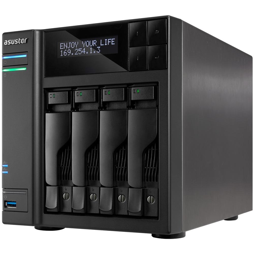 ASUSTOR AS7004T As-7004t 4-Bay Nas, Intel I3 3.5 Ghz Dual-C. , 2gb Ddr3, Gbex2, Hdmi, Usb 3.0 & Sata, Hdmix1