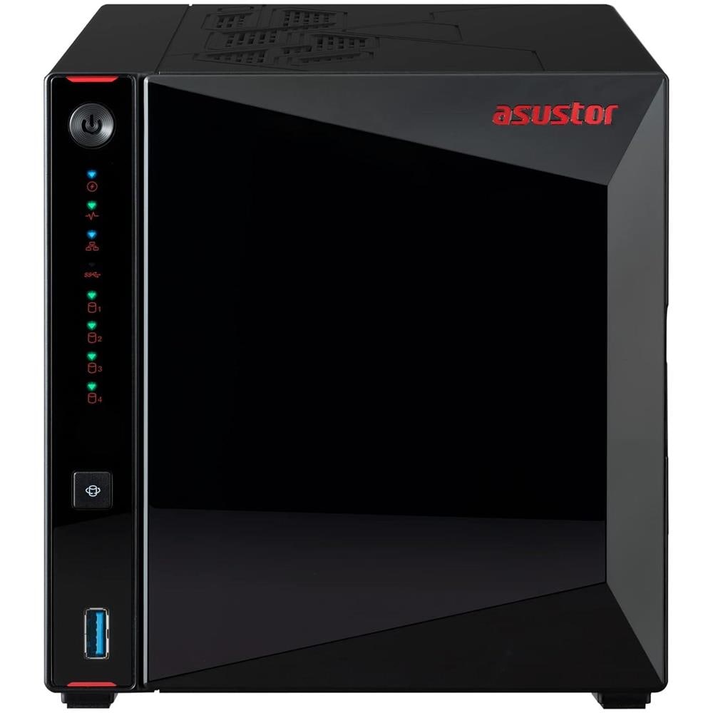 ASUSTOR Nimbustor 4 Gen2 (AS5404T) Nas Tower 4 Bay + 4XM. 2 Nvme Processore Intel Celeron N5105 Capacità 4GB Ram