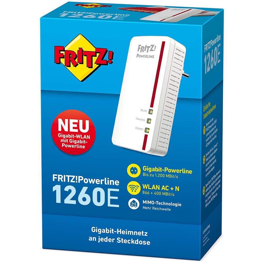 AVM FRITZ BOX Powerline 1260E 1200 Mbit / s / Interfacce 1 x Gigabit Ethernet