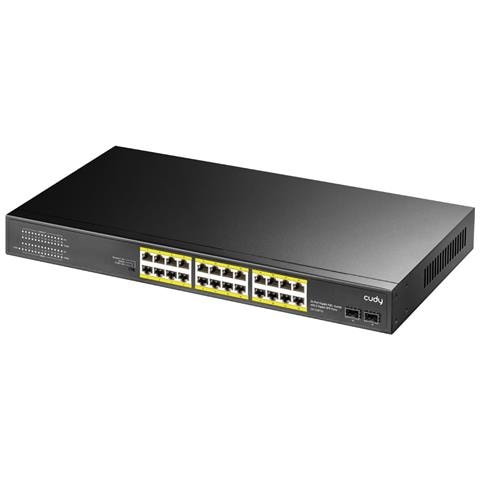 CUDY Switch Gigabit Poe+ 24 Porte Con 2 Porte Gigabit Sfp, Gs1028ps2