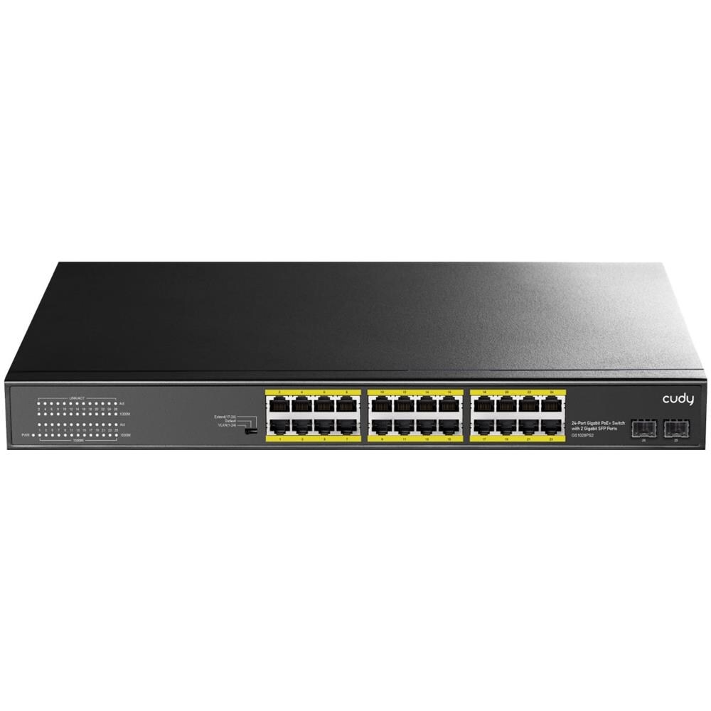 CUDY Switch Gigabit Poe+ 24 Porte Con 2 Porte Gigabit Sfp, Gs1028ps2