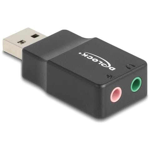 DeLOCK 66634 adattatore per inversione del genere dei cavi USB 2.0 Type-A 2 x 3.5 mm 3 pin Nero