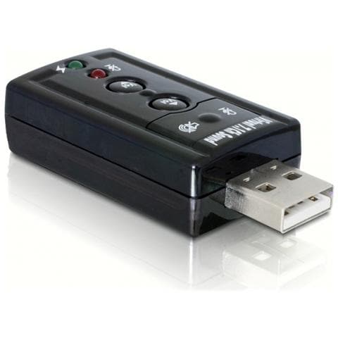 DeLOCK Scheda Audio 7.1, 2x3.5mm, USB2.0, Nero, Windows XP / Vista