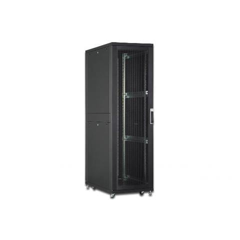 DIGITUS Armadio Rack 19" 42 Unita' Linea Server (A) 1970 X (L) 800 (P) 1000Mm. Colore Nero Con Porta Traforata E Ruote