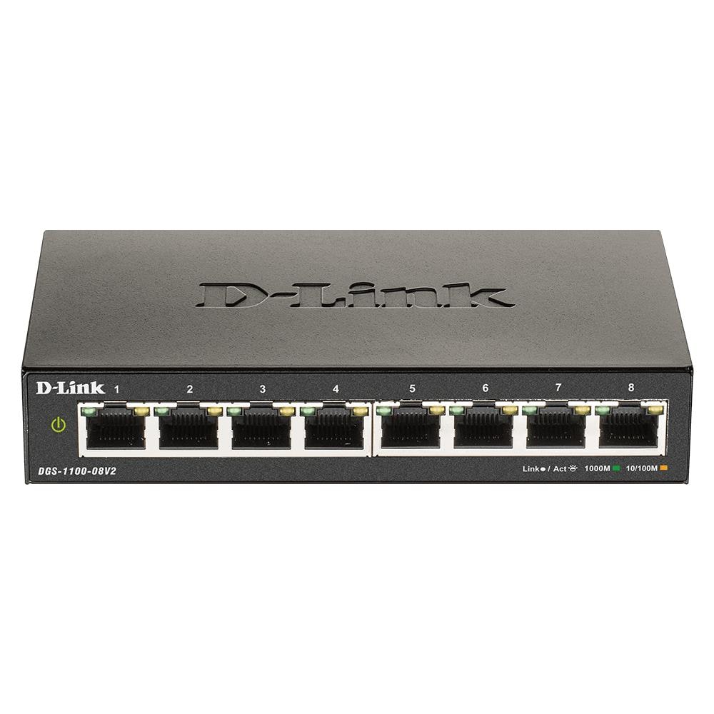 D-LINK Smart Switch 8 Porte Gestito Gigabit Ethernet (10/100/1000) DGS-1100-08V2