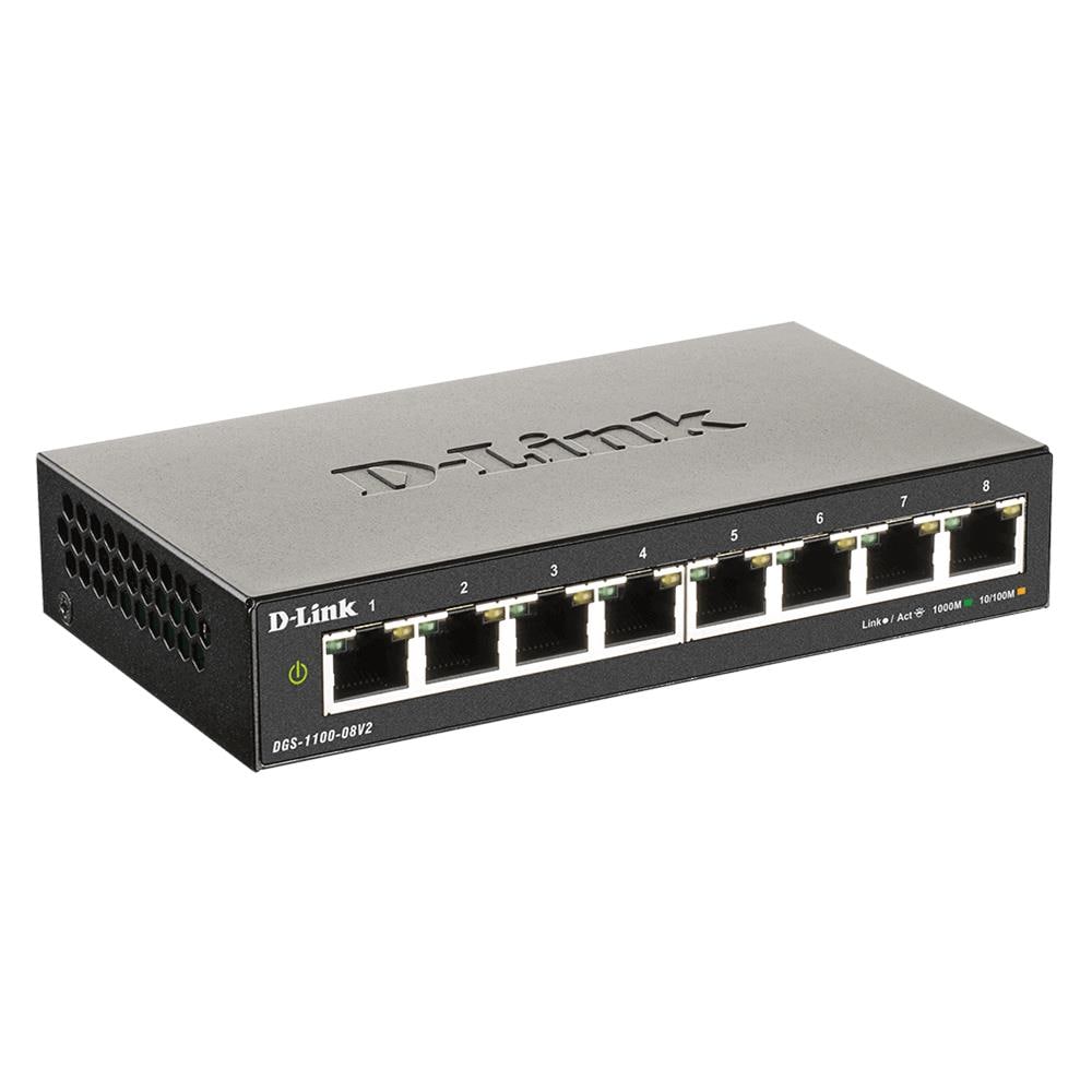 D-LINK Smart Switch 8 Porte Gestito Gigabit Ethernet (10/100/1000) DGS-1100-08V2