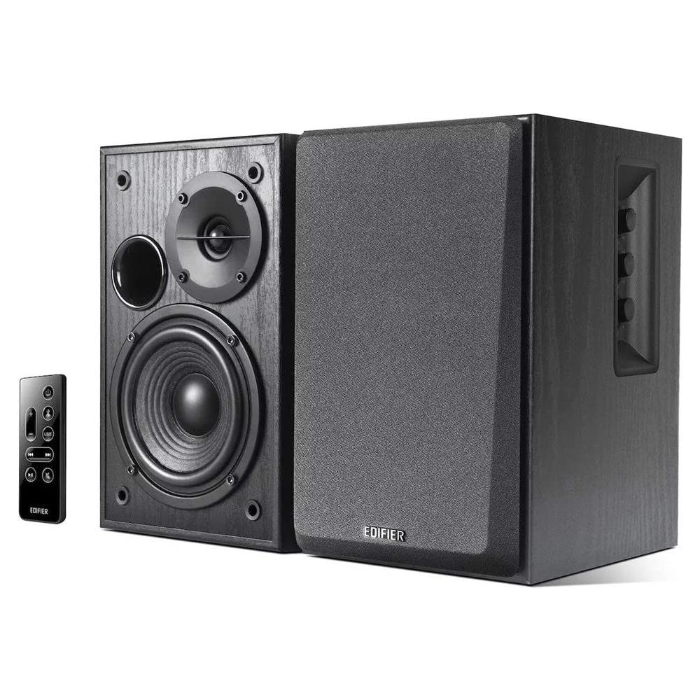 Edifier Set di 2 Casse Acustiche Attive da Scaffale 2.0 Bluetooth Potenza 42 Watt RMS Amplificatore in Classe D Colore Nero