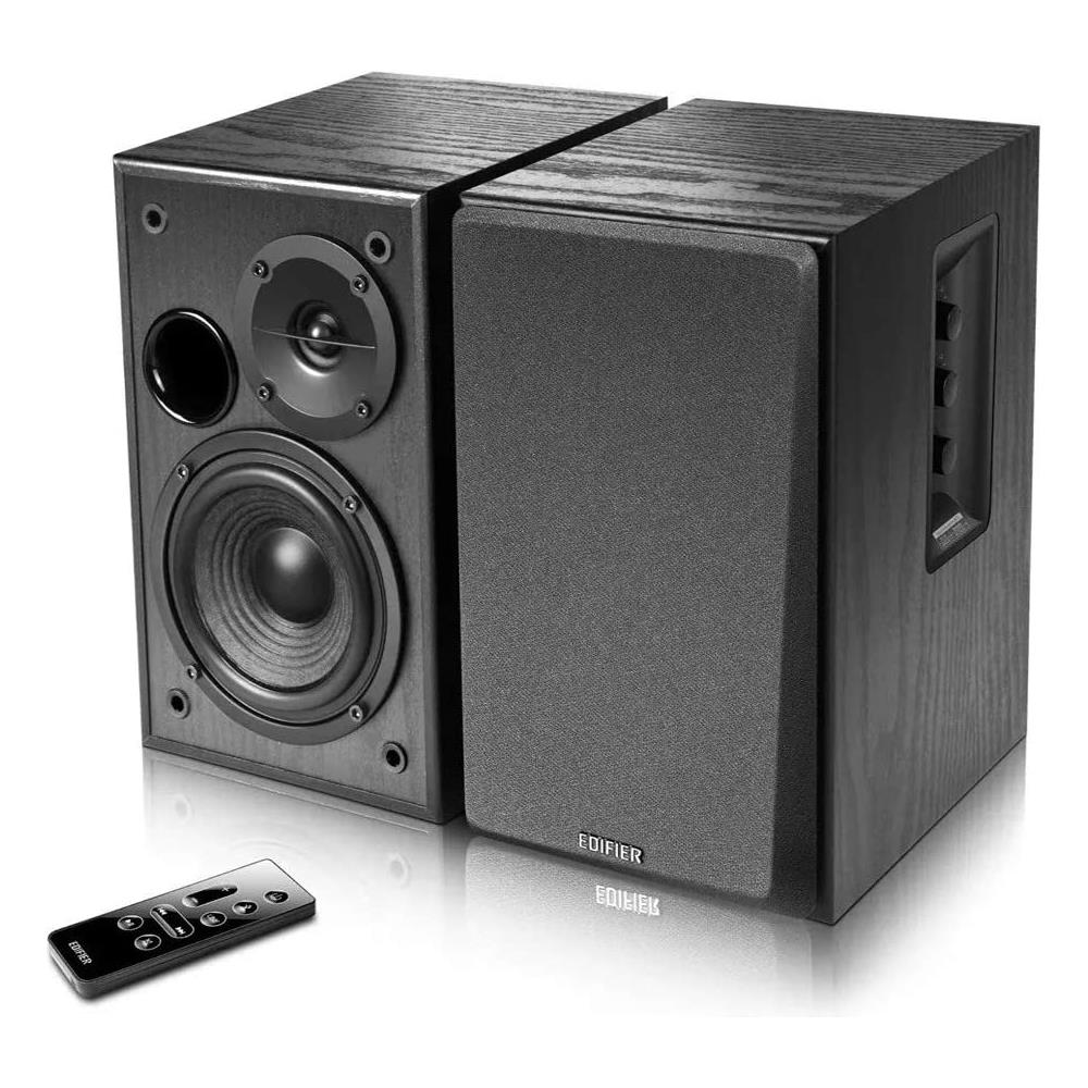 Edifier Set di 2 Casse Acustiche Attive da Scaffale 2.0 Bluetooth Potenza 42 Watt RMS Amplificatore in Classe D Colore Nero