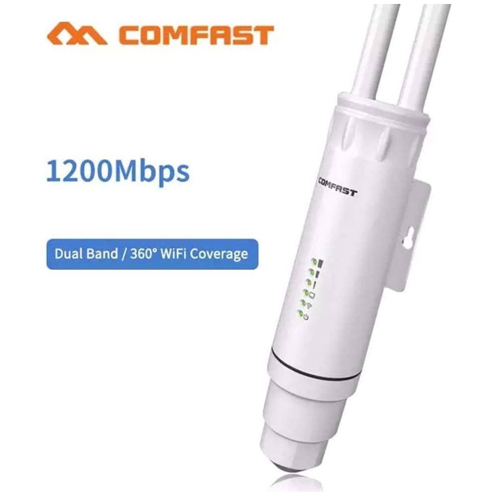 EMEBAY Comfast - Ripetitore Ap / wifi Ad Alta Potenza, Ac1200, Per Esterni, Senza Fili, Wifi, 1.200 Mbps, Doppio Dand 2.4 G + 5 Ghz, Estensione A Lunga Portata Con Poe