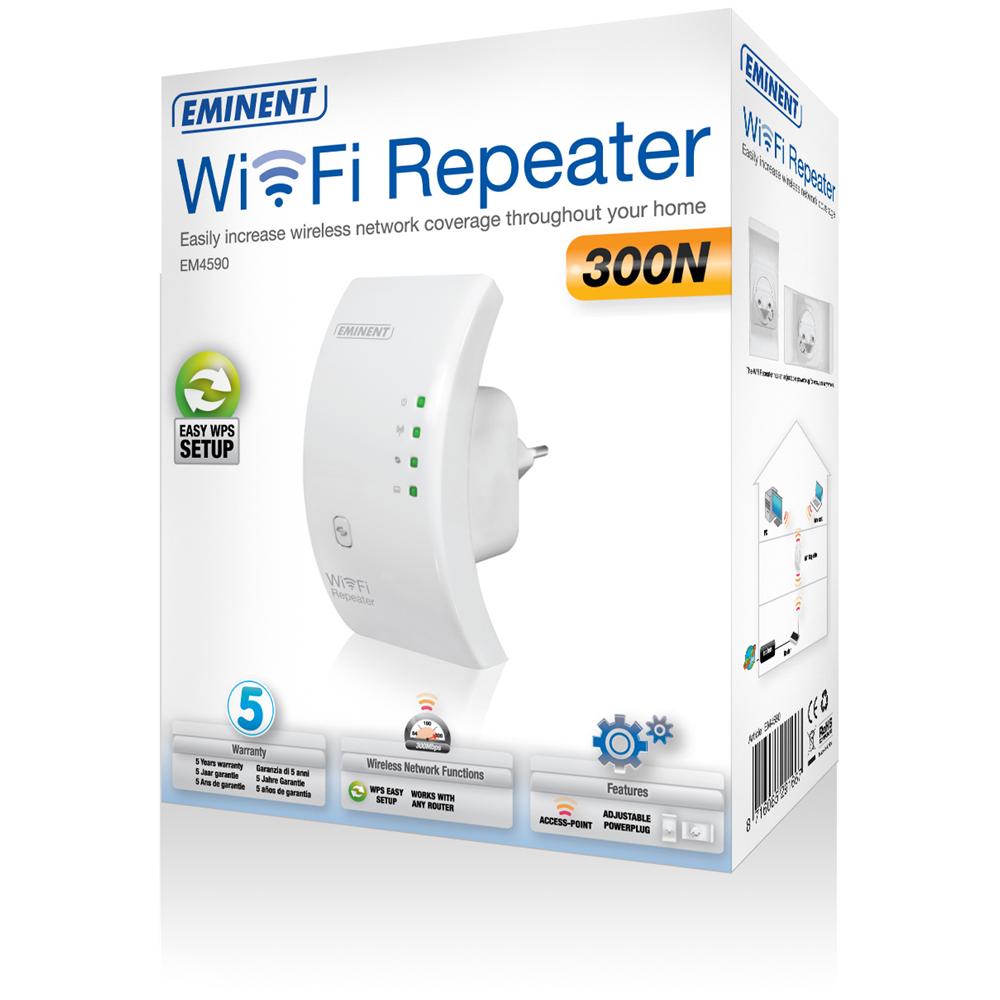 EWENT Ripetitore Wi-Fi universale con WPS - Velocità Wi-Fi fino a 300 Mbps