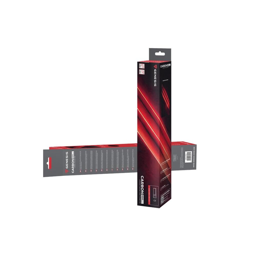 Genesis Carbon 500 Maxi Flash G2 Tappetino per mouse per gioco da computer Nero, Rosso