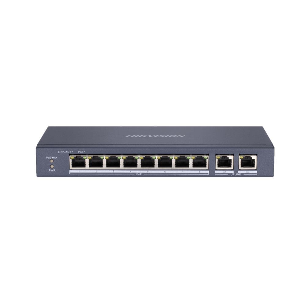 Hikvision Switch di Rete DS-3E0310P-E/M Non Gestito L2 10 Porte Lan Gigabit Ethernet (10/100) Supporto Power over Ethernet (PoE) Nero
