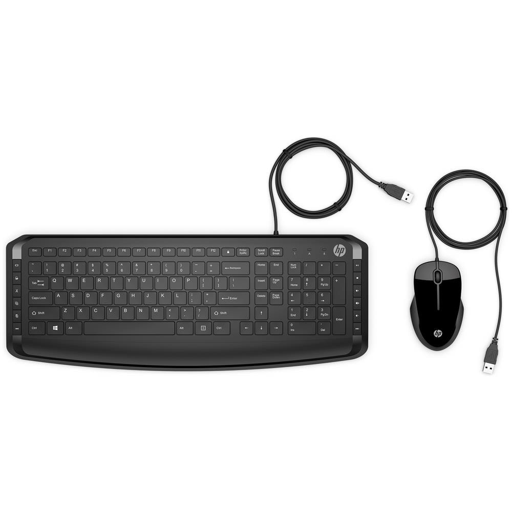 HP Pavilion 200 Kit Mouse Ottico 3 Tasti 1600 DPI + Tastiera USB Meccanica Colore Nero (Layout Italiano)