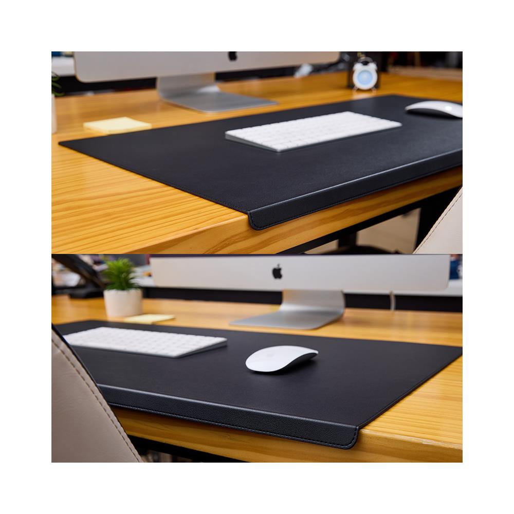 INF Sottomano Da Scrivania Con Bordi Cuciti Black M