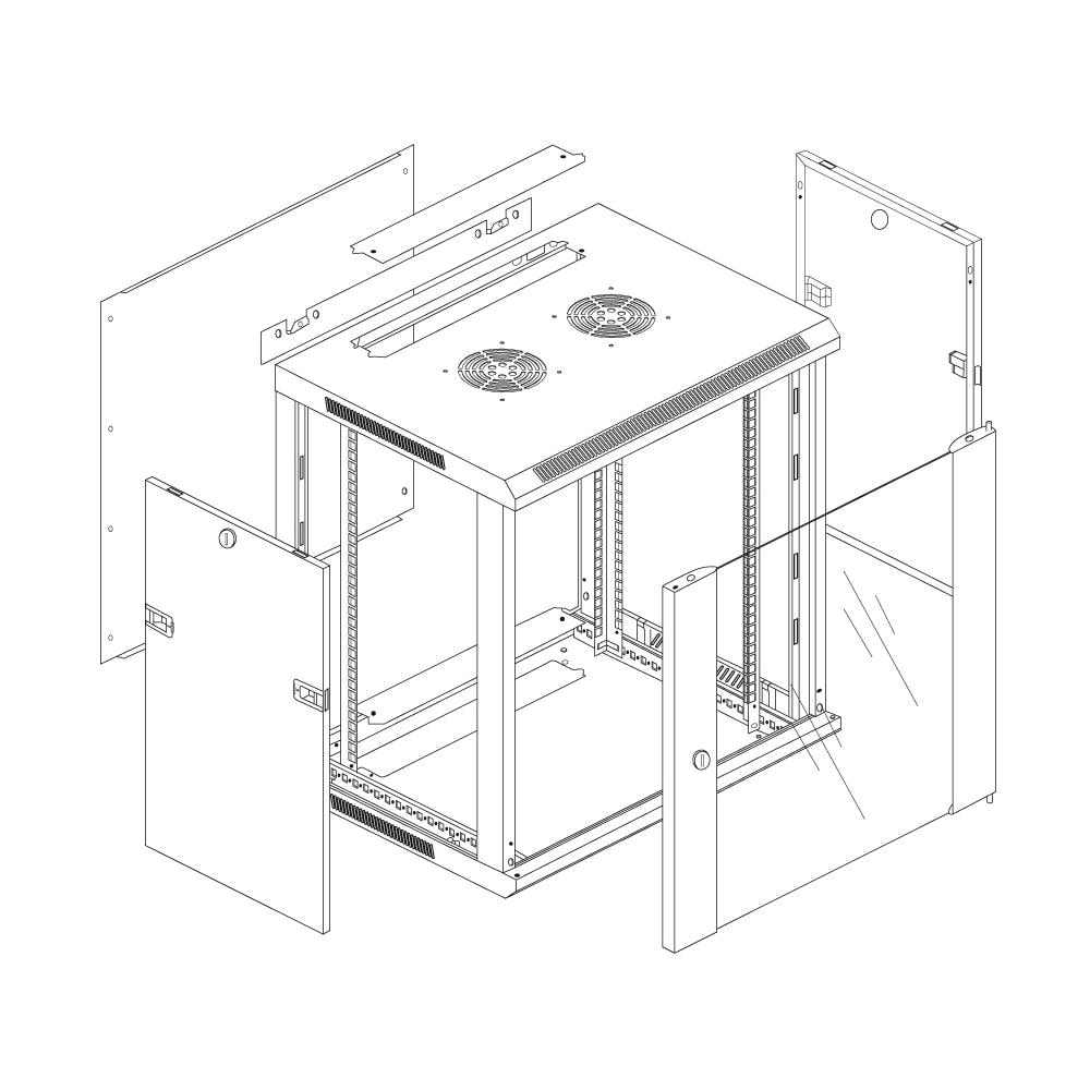 INTELLINET I-CASE EW-2015GL - Armadio Rack 19'' a muro 15 unità sezione unica prof. 450mm Grigio