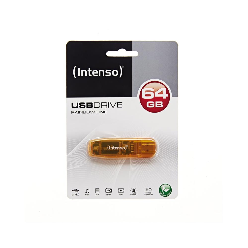 Intenso Chiavetta Usb Rainbow 64 GB Interfaccia USB 2.0 Colore Arancione