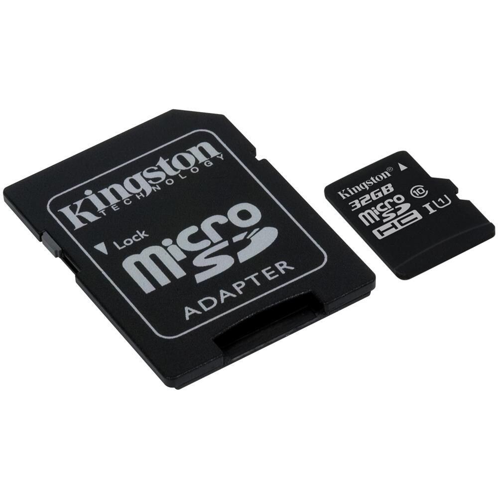 KINGSTON MicroSD da 32 GB Velocità UHS-I di Classe 10 fino a 80MB / s in lettura + Adattore SD