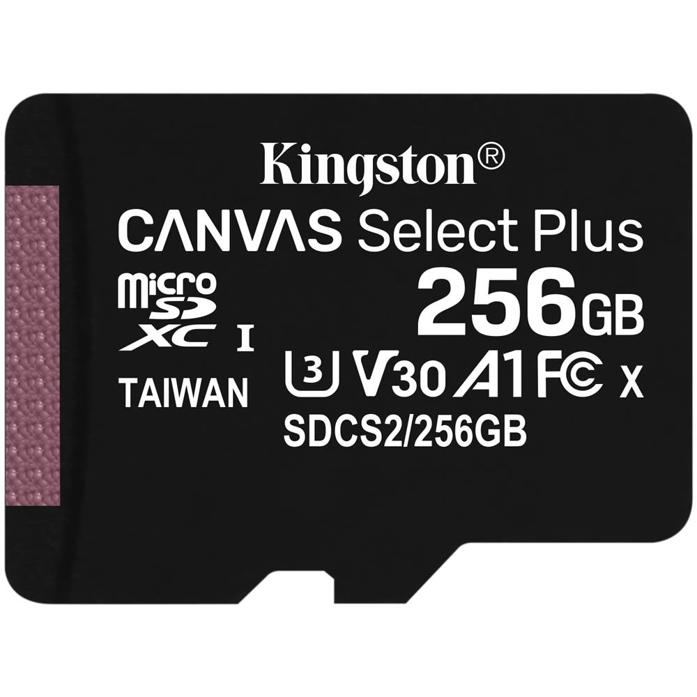 KINGSTON MicroSD SDXC Canvas Select Plus Capacità 256 GB Classe 10 Velocità 100 MB / s