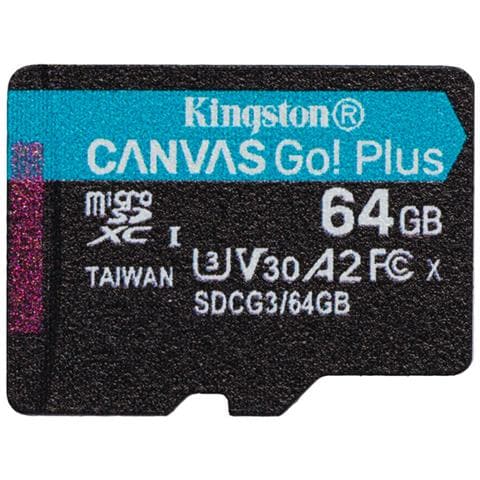 KINGSTON Scheda MicroSD XC Canvas Go! Plus 64 GB UHS-I di Classe 10 Velocità 170 MB / s in lettura