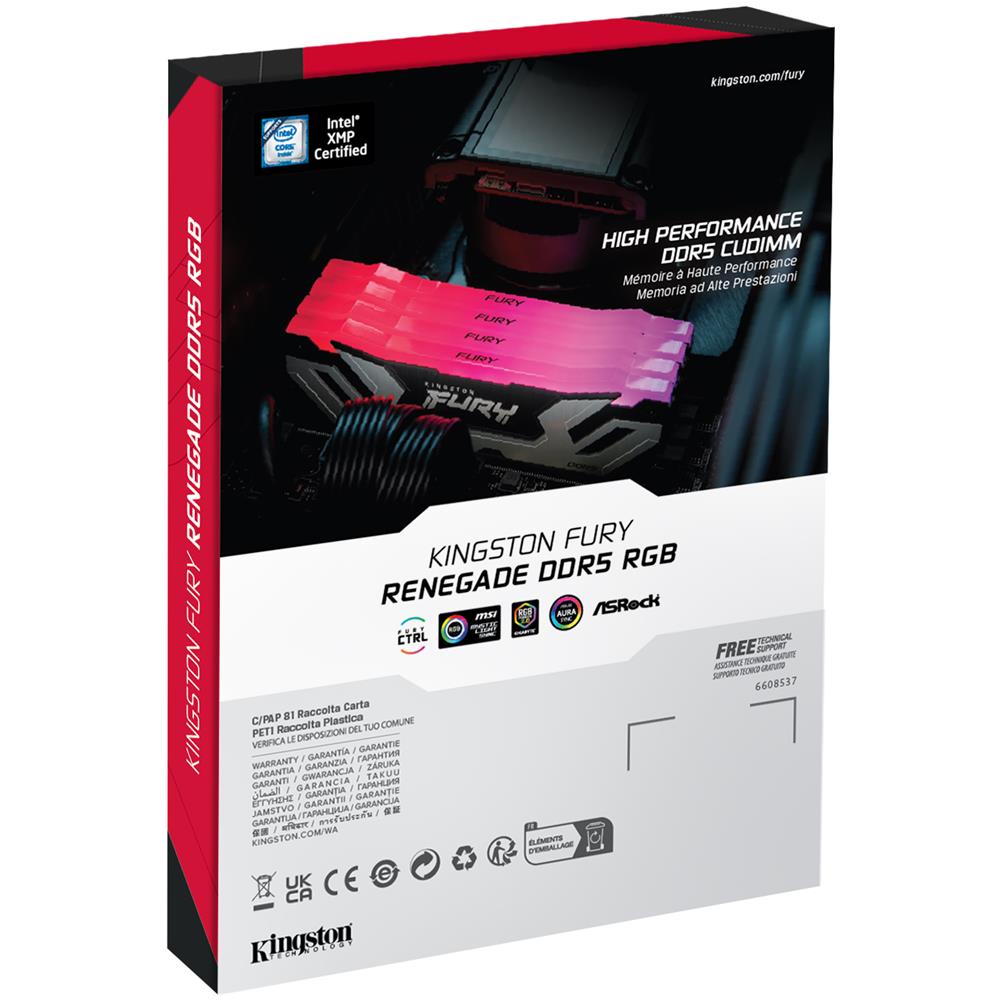 KINGSTON FURY 24GB 8400MT /s DDR5 CL40 CUDIMM Renegade RGB Silver XMP