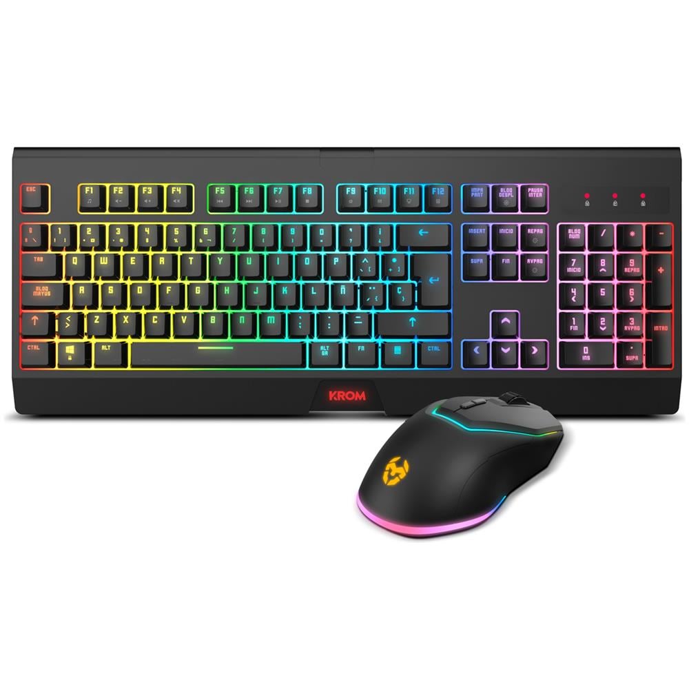Krom KABALA tastiera Mouse incluso Gaming RF Wireless QWERTY Spagnolo Nero