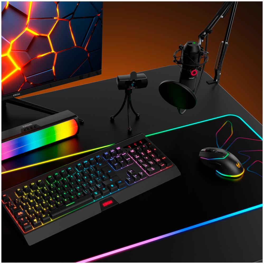 Krom KABALA tastiera Mouse incluso Gaming RF Wireless QWERTY Spagnolo Nero