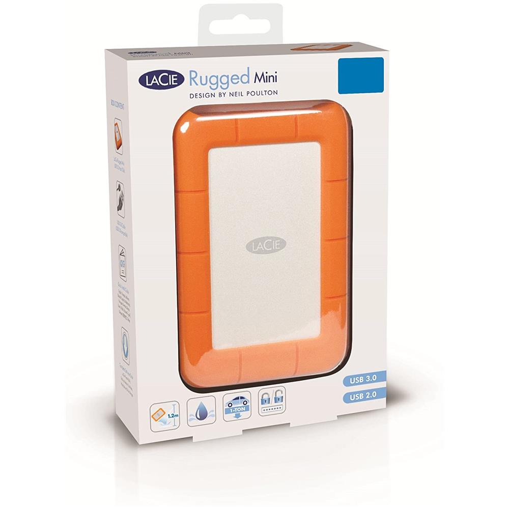 LACIE Hard Disk Esterno Rugged Mini 2 TB Interfaccia USB 3.0 5400 Rpm