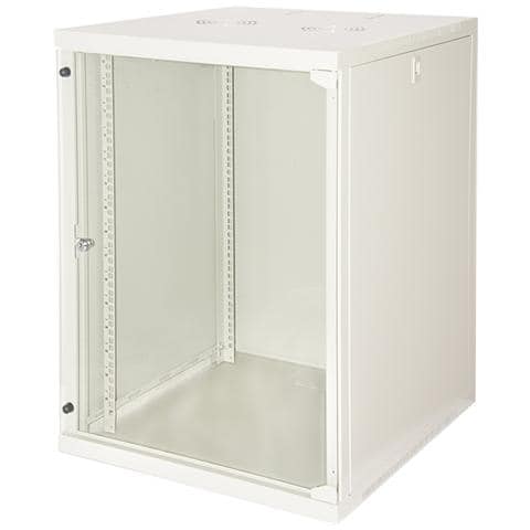 LINK ARMADIO RACK 19" 15 UNITA' DA MURO (A) 750X (L) 540 X PROFONDITA' 600 MM. COLORE GRIGIO CHIARO PORTA VETRO