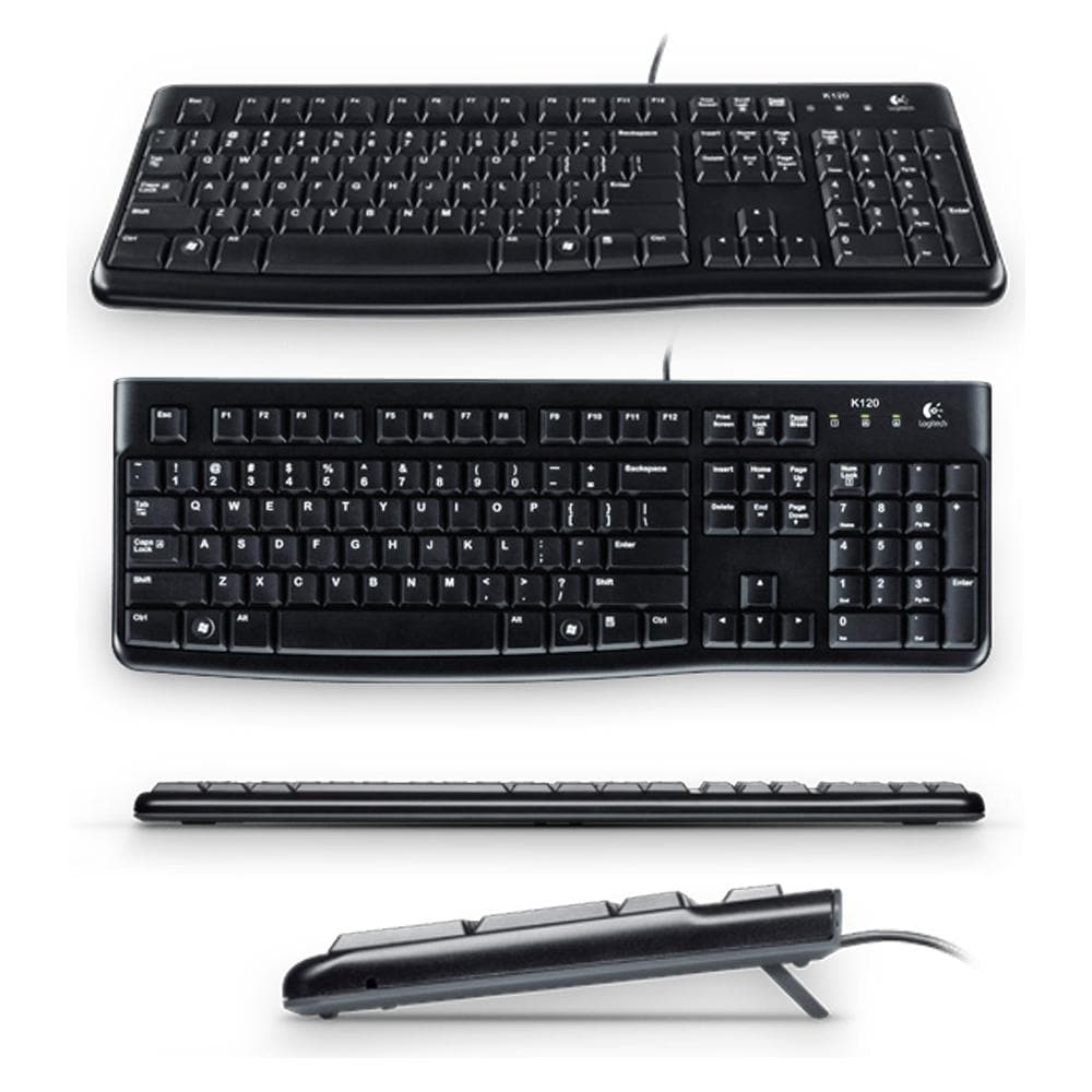 LOGITECH Tastiera USB K120 Colore Nero (Layout Italiano)