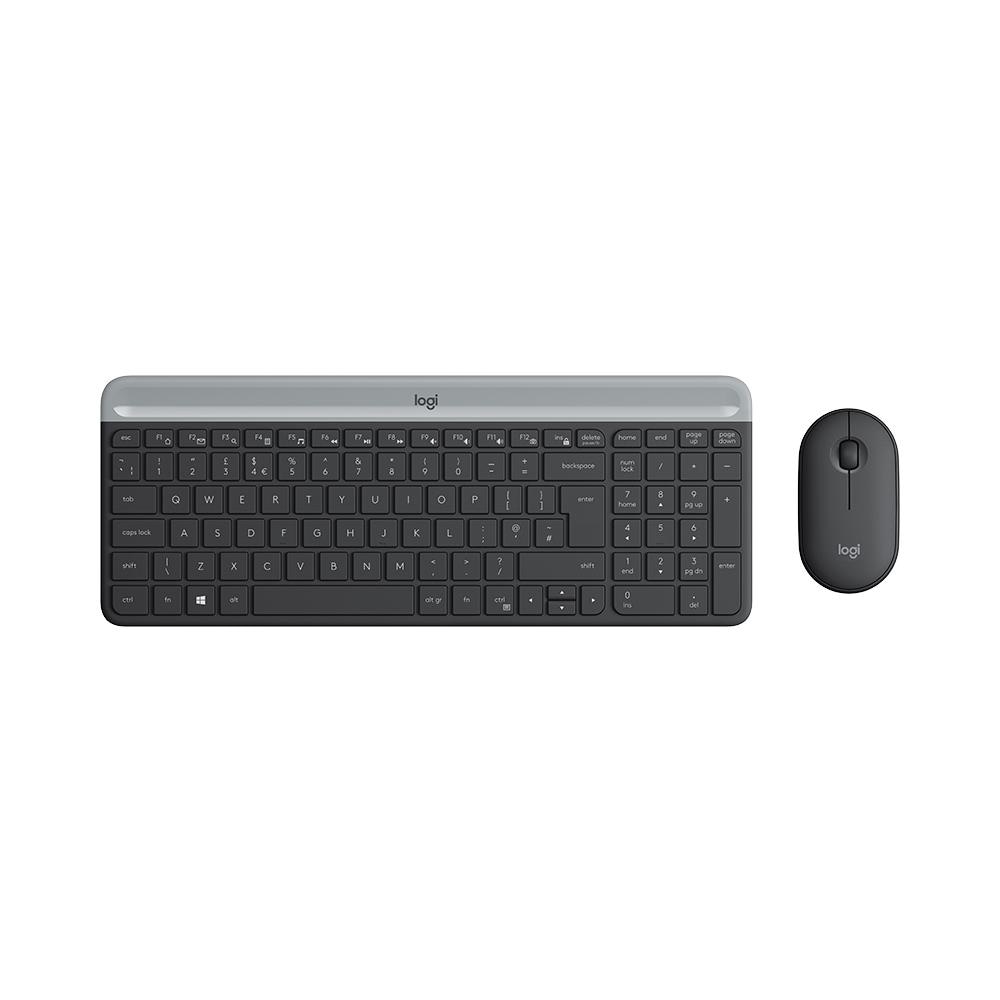 LOGITECH Kit di Mouse e Tastiera Wireless MK470 dal Design Ultrasottile Colore Grafite