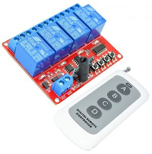 Modulo rel 4 canali 12V DC a controllo remoto RF