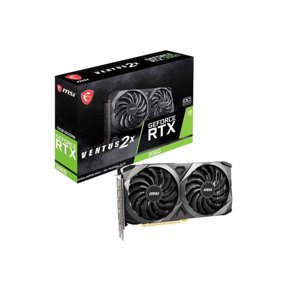 MSI GeForce RTX 3060 12 GB GDDR6 Pci-E 3 x DisplayPort / 1 x HDMI Ventus 2X OC (RTX 3060 VENTUS 2X 12G OC)