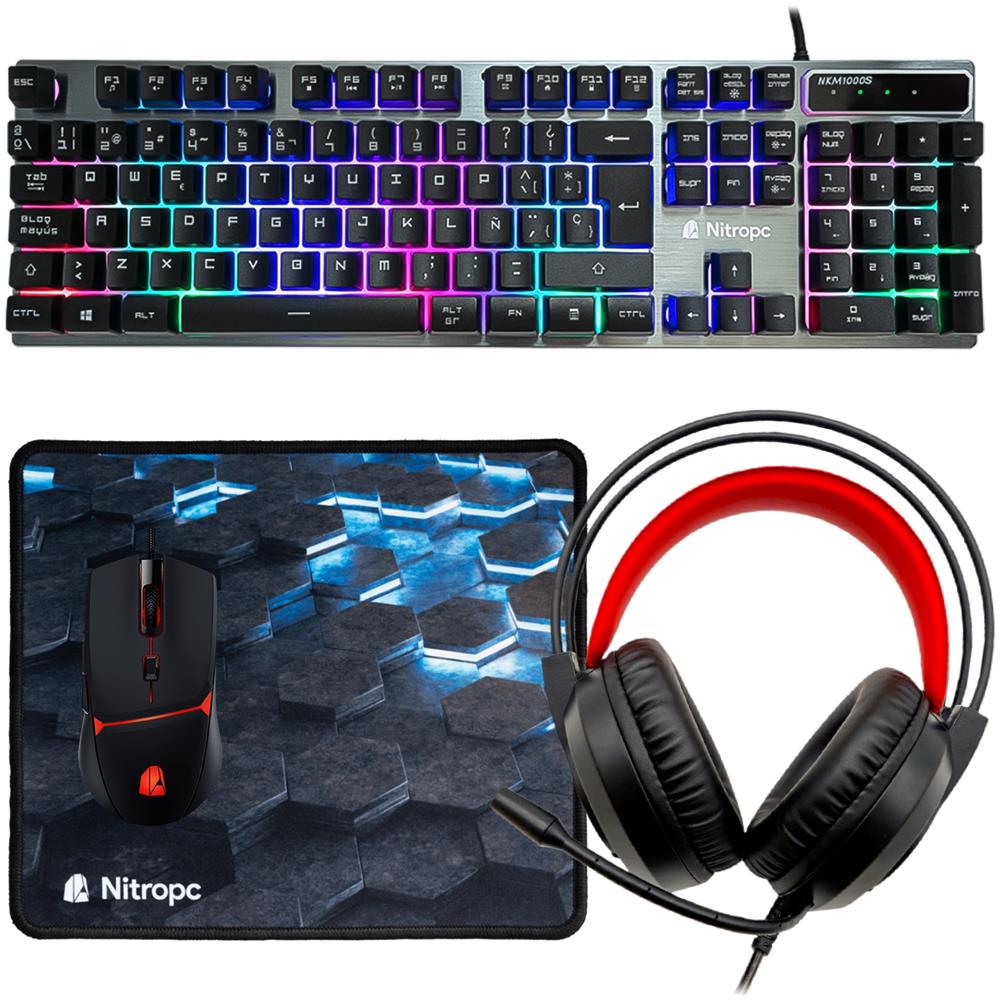 Nitropc PC Gaming Completo Bronze AMD Ryzen 5 PRO 4650G RAM 16 GB DDR4 SSD 1 TB AMD Radeon RX Vega7 2 GB Windows 11 Home Monitor 24" e Accessori