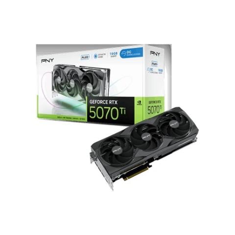 PNY GeForce RTX 5070 Ti 16 GB GDDR7 PCI Express x16 5.0 1 x HDMI, 3 x Display Ports OC Triple Fan Plus