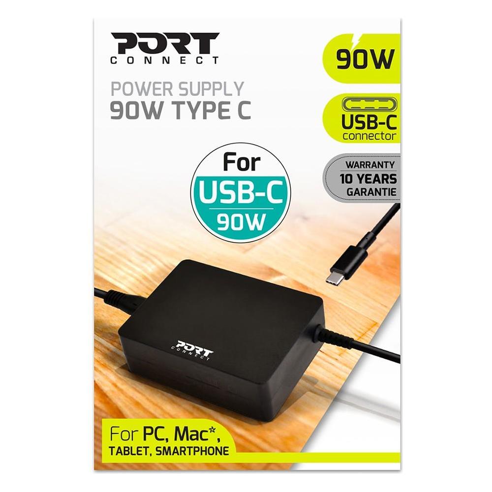 PORT DESIGNS Caricabatterie Usb Alimentatore 90w Type C 350 G, Max 20 V, 90 W