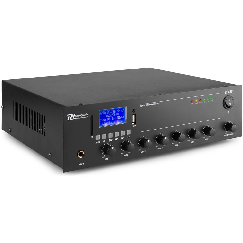 POWER DYNAMICS Amplificatore 100v Ibrido 8 Ohm Filodiffusione Linea Bluetooth + Usb + Telecomando