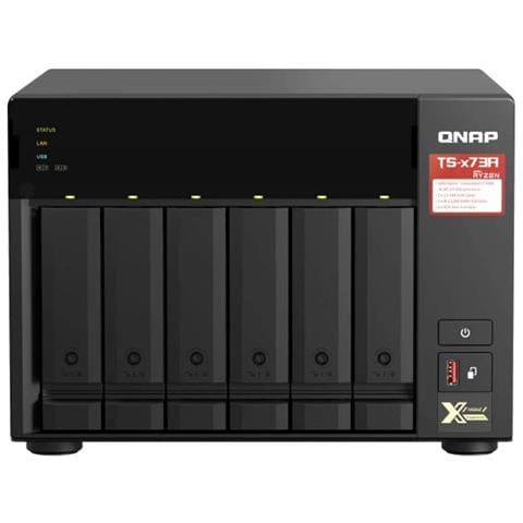 QNAP NAS TS-673A-8G 8 Slot 3.5" / 2.5" Interfacce 2 x Gigabit Ethernet / 1 x USB 3.0 / 2 x USB 3.1 Ram 8 GB