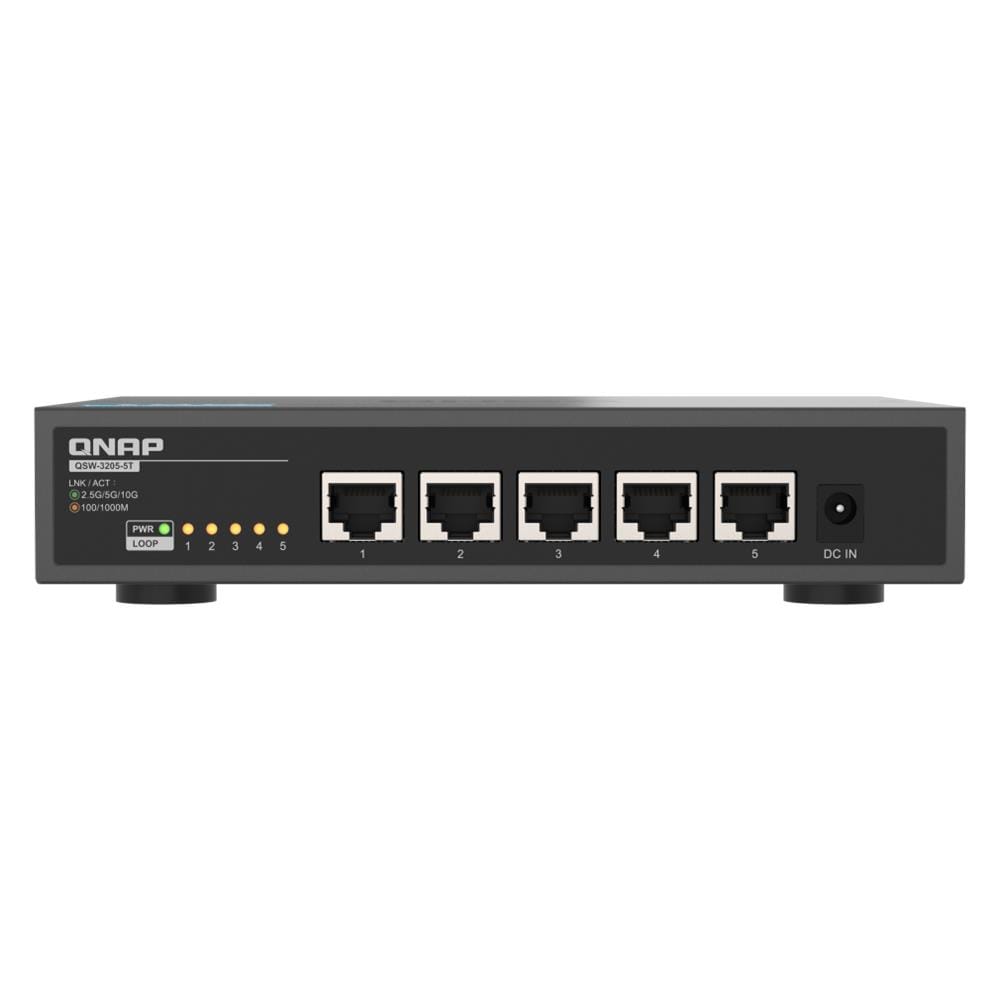 QNAP QSW-3205-5T switch di rete Non gestito 10G Ethernet (100/1000/10000) Desktop Nero
