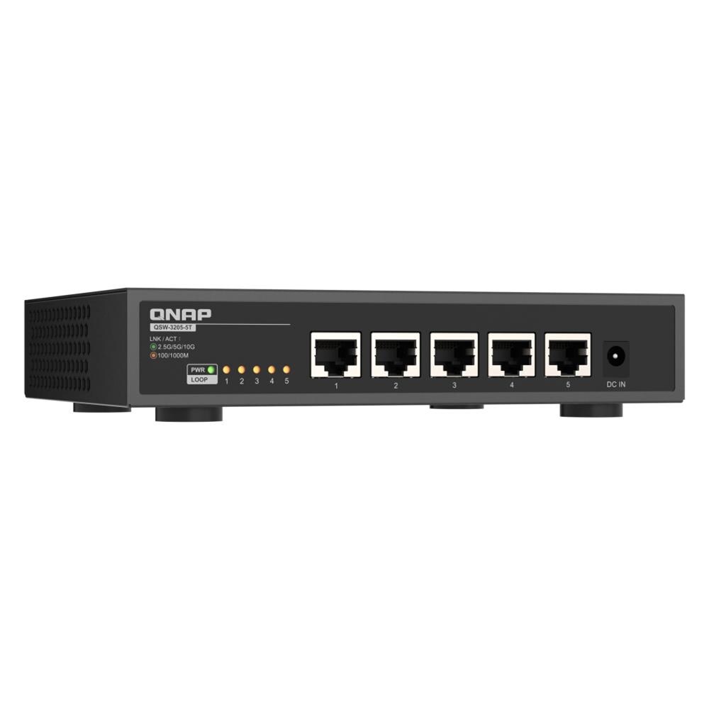 QNAP QSW-3205-5T switch di rete Non gestito 10G Ethernet (100/1000/10000) Desktop Nero